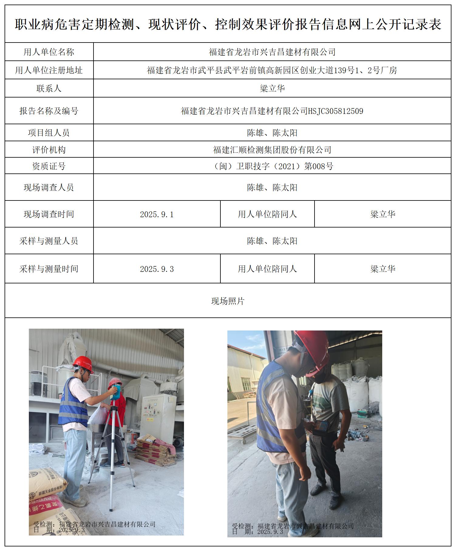 HSJC305812509福建省龙岩市兴吉昌建材有限公司最新--报送卡_职业病危害定期检测、现状评价、控制效果评价报告网上公开信息表.jpg