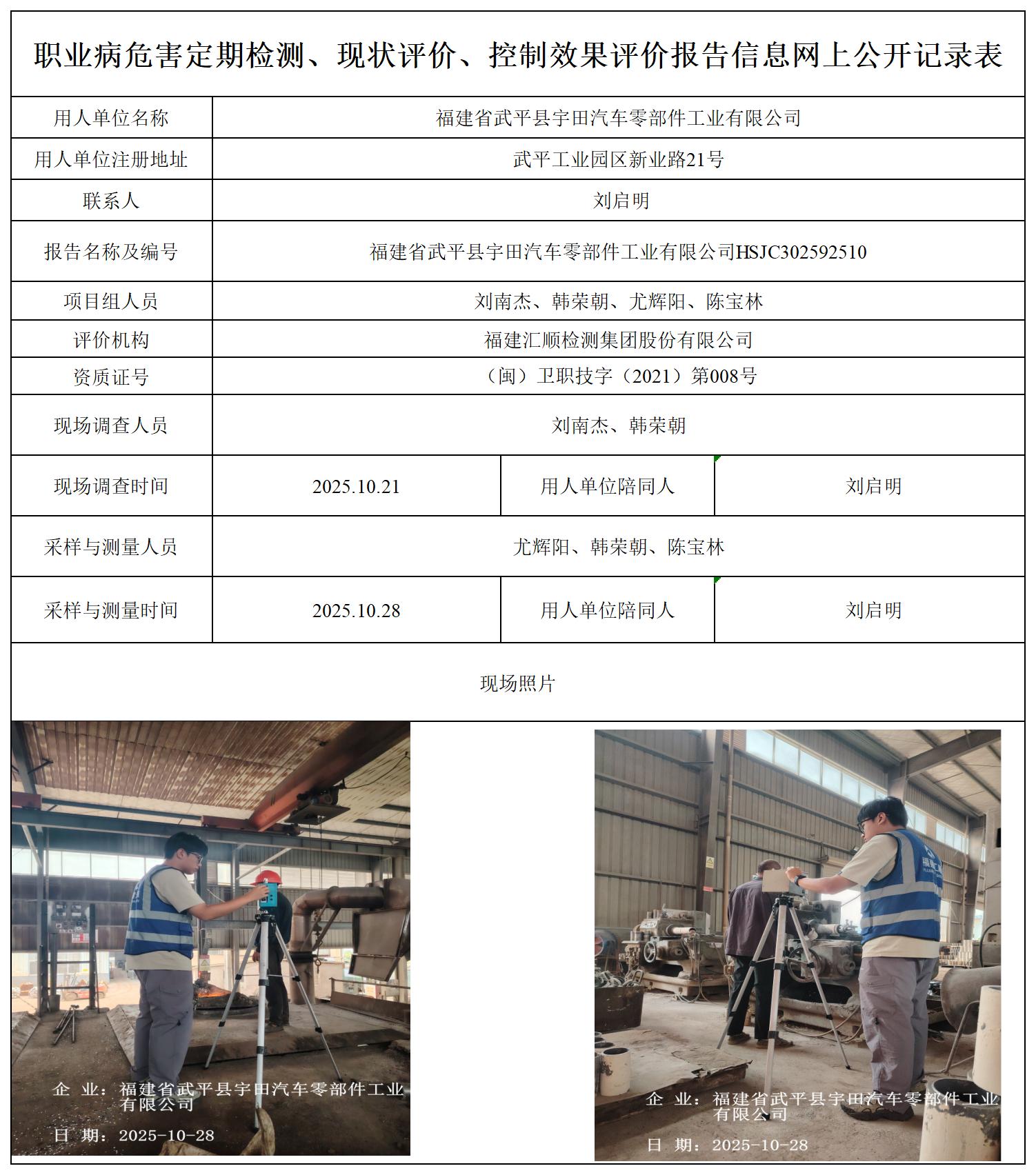 HSJC302592510福建省武平县宇田汽车零部件工业有限公司职业卫生技术服务报送卡_职业病危害定期检测、现状评价、控制效果评价报告网上公开信息表.jpg