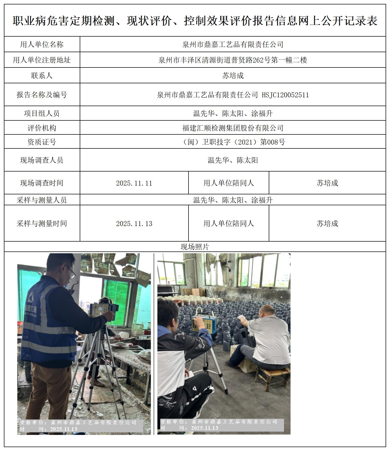 HSJC120052511 泉州市鼎嘉工艺品有限责任公司  报送卡_定期检测、现状评价、控评网上公开信息表.jpg