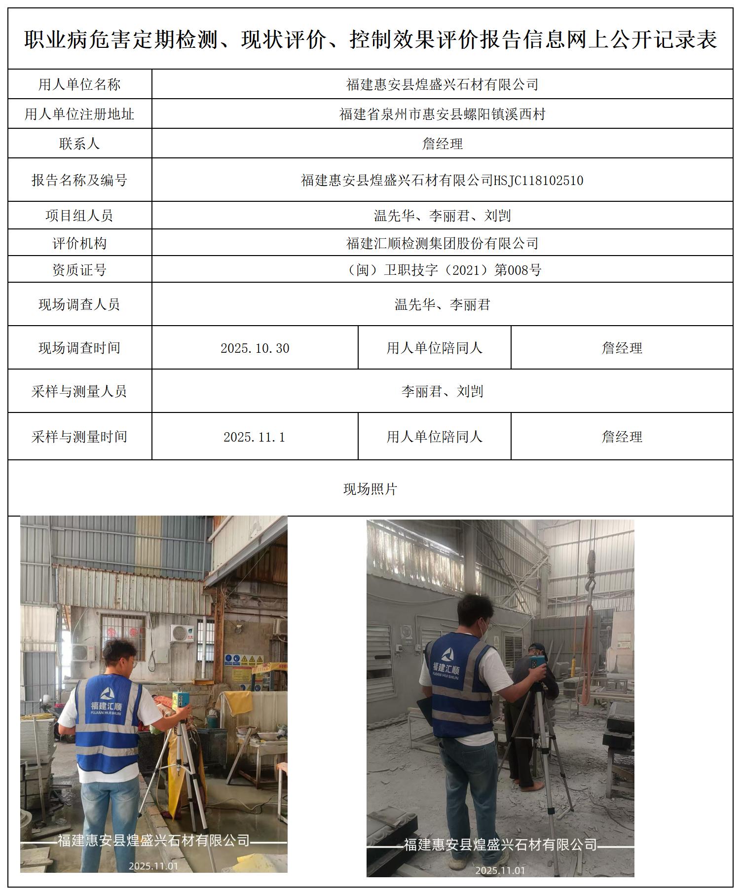 HSJC118102510惠安县煌盛兴石材工艺有限公司报送卡_职业病危害定期检测、现状评价、控制效果评价报告网上公开信息表.jpg