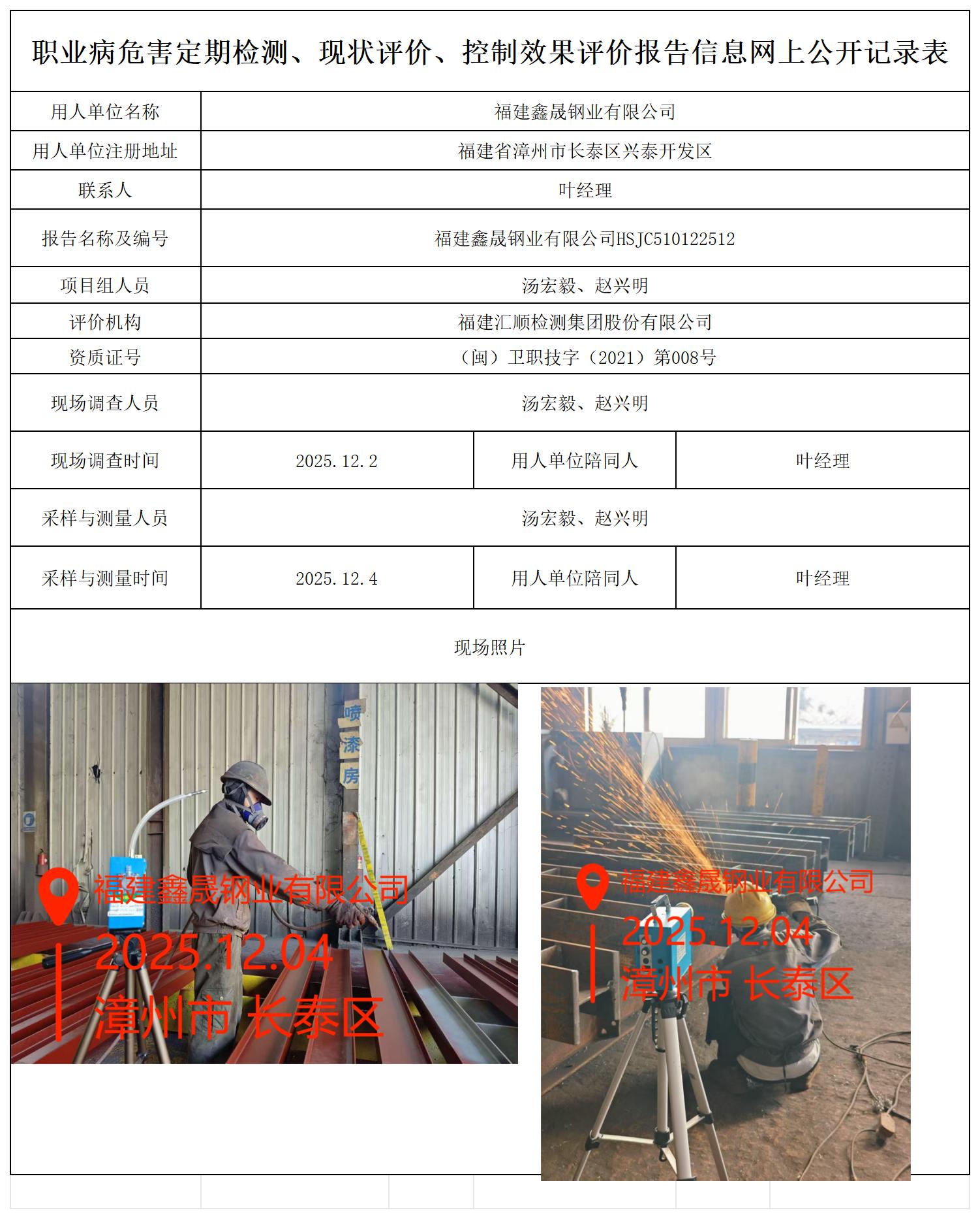 HSJC510122512福建鑫晟钢业有限公司 报送卡_职业病危害定期检测、现状评价、控制效果评价报告网上公开信息表.jpg