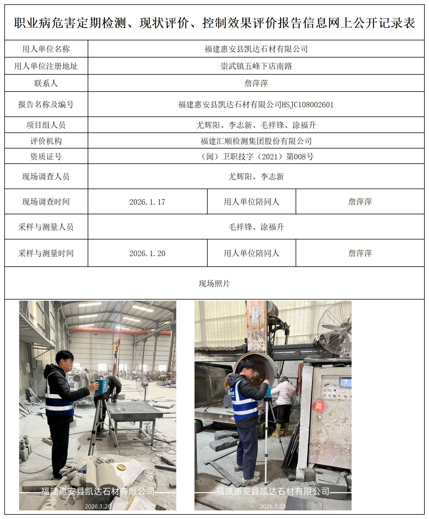 HSJC108002601福建惠安县凯达石材有限公司-报送卡_职业病危害定期检测、现状评价、控制效果评价报告网上公开信息表.png